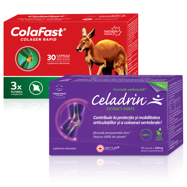 3 × Celadrin™ Extract Forte + 1 × Pachet ColaFast® Colagen Rapid 3 la pret de 2