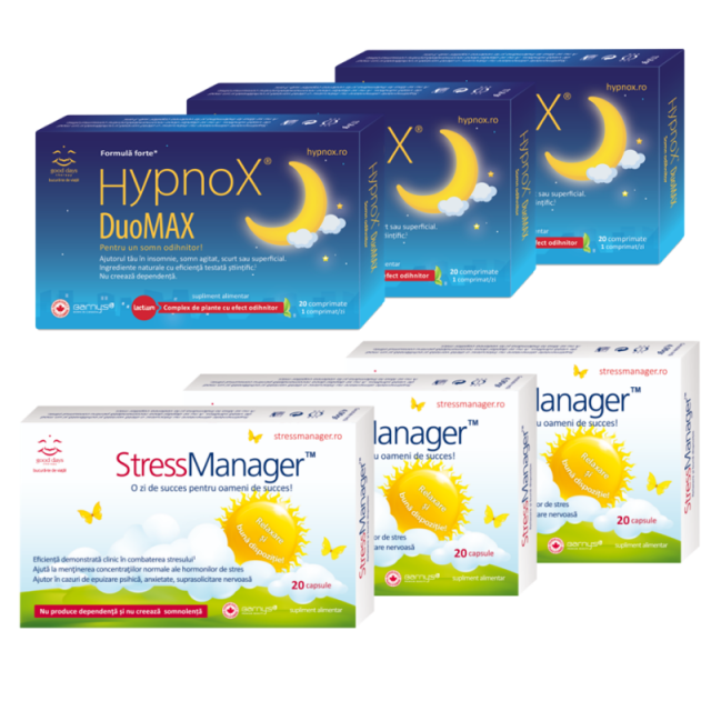 3 × StressManager™ + Pachet Hypnox® DuoMAX 2+1 GRATIS